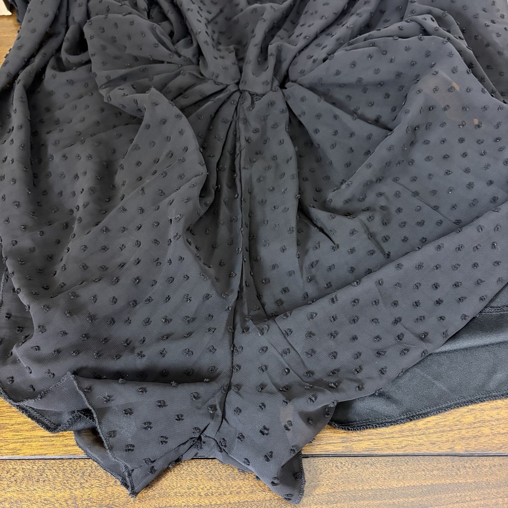 Boohoo Romper Size 6 Black Sheer Swiss Dot Flowy‎ Dark Fairy Boho Whimsical Glam - Picture 10 of 10